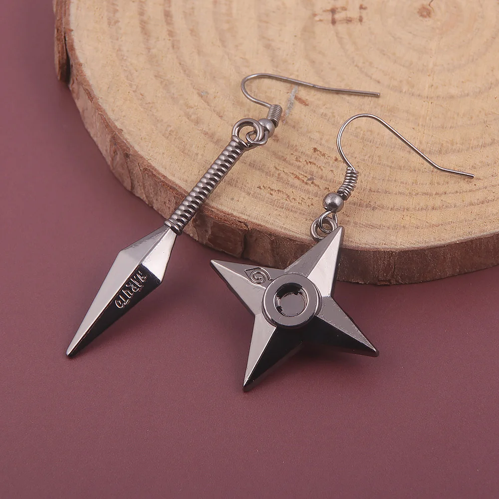 

RJ Anime shuriken Darts Hidden Weapon Earrings Uchiha Itachi Orochimaru Cosplay Earring Jewelry Fan Gift