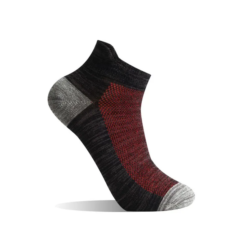 Cotton Sports Solid Color Wear-resistant Breathable Men's Socks Heel Reinforcement Fashion Boat Shallow Sweat-absorbent 5 Pairs