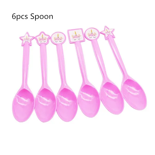 Spoon Вечерние ободки с единорогом для девочек, ободок для волос с русалочкой, лента с единорогом, бант для волос, аксессуары для дня рождения, Детские вечерние украшения - Цвет: Spoon