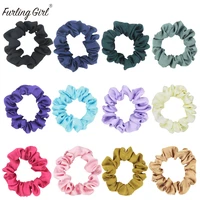 furling girl pack of 2 solid color silky fabric elastic hair bands do not hurt hairs new hair scrunchies hair tie for women