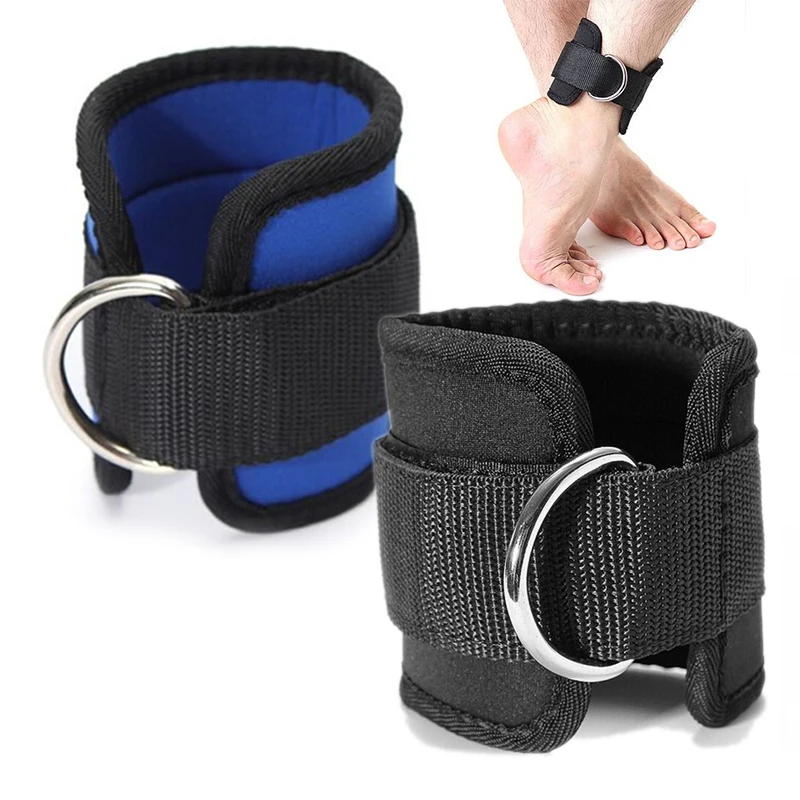 

1Pair Adjustable Ankle Guard Strap D-ring Thigh Leg Pulley Gmy Weight Lifting Legs Strength Recovery Training Fitness Protection
