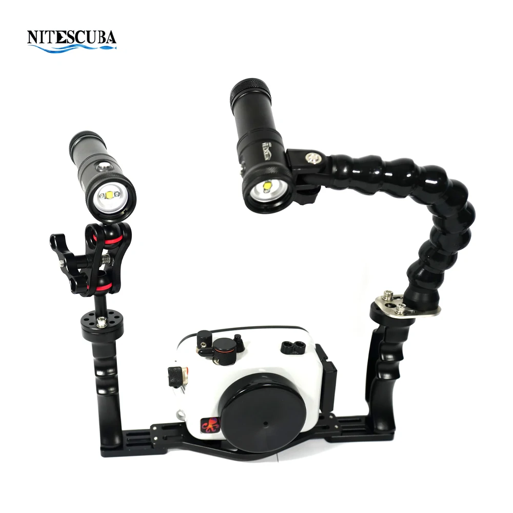 Nitescuba V20 Led Diving Video Light Glare 2000 Lumen Astigmatism Lamp Focus With Red Tg6 Gopro Underwater Photography | Спорт и