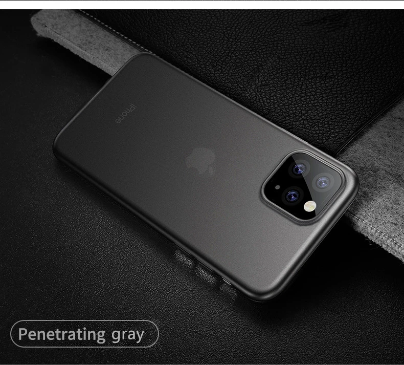Для Iphone 11 Pro Max ультратонкий жесткий чехол-накладка для Iphone XS Max XR X XS 8 7 6 6S PLUS прозрачный полный чехол матовый чехол - Цвет: Gray