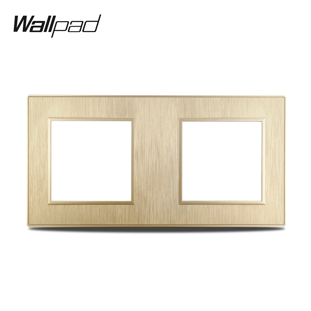Wallpad S6 DIY двухсекционная золотистая панель матовый ПК пластик для стены розетка с