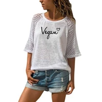 2021 fashion t shirt for women lace crew neck t shirt vegan letters print t shirt women plus size harajuku tops