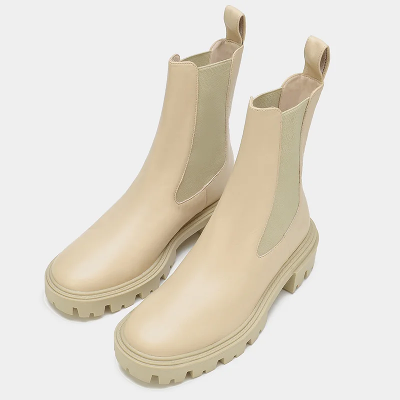 

Platform Boots Womens Boots European Autumn Winter Martin Chelsea Boots ANKLE Leather Shoes Wear-resisting Non-slip Women Boots