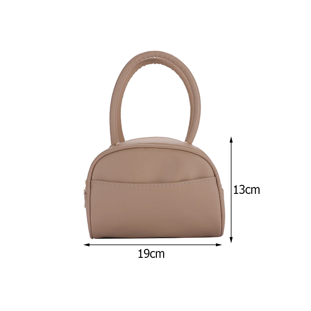 

Fashion Women Pure Color Shoulder Bags PU Leather Top-handle Handbags Casual All-matchLadies Small Lunch Bag Tote Bags Hot Sale