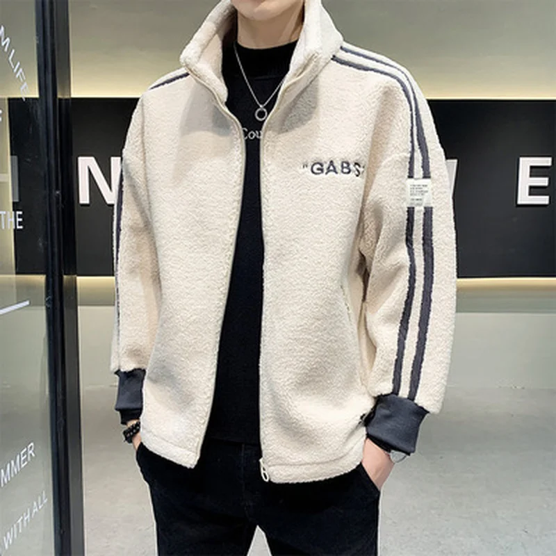 

Autumn And Winter New Men's Cashmere Comfort Trend Fashion Youth Comfort Versatile Personalized Lapel Fit Casual Coat