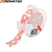 2 rolls of 15mm6m white flower mini label printer label paper waterproof thermal label tape suitable for bluetooth printer