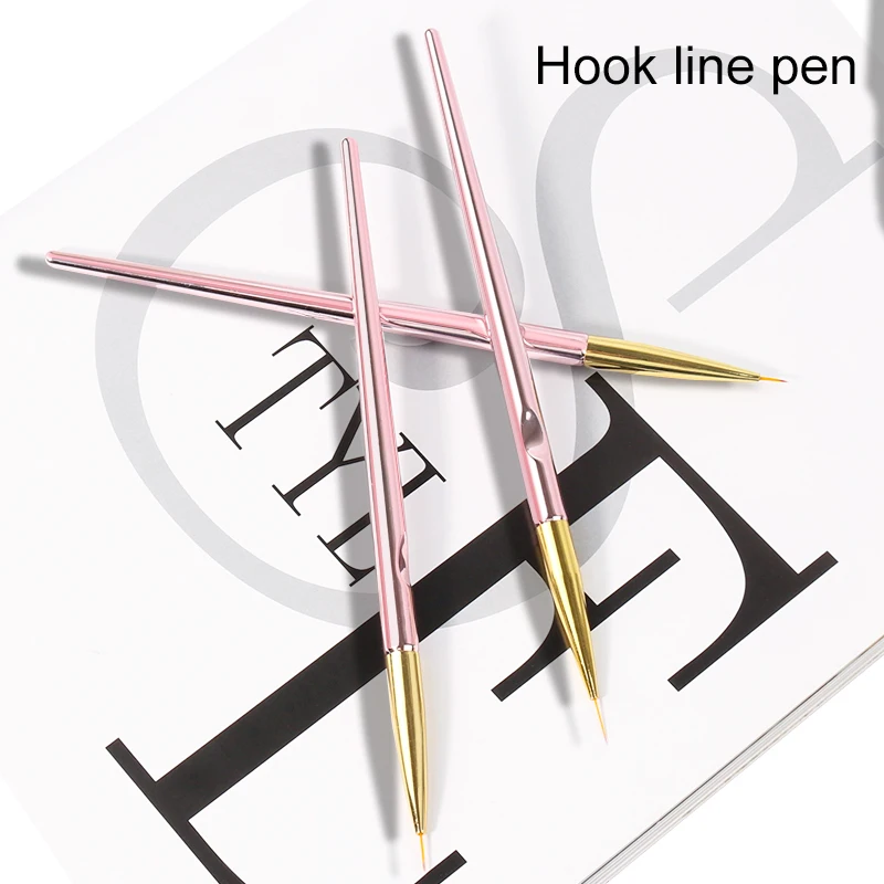 Набор кистей для дизайна ногтей 3 шт. кисти рисования УФ-геля акриловых розовые и