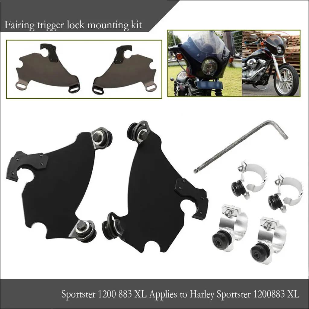 

49mm Motorcycle Gauntlet Headlight Fairing Lock Kit for Harley XL 1986-2014