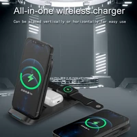 fast qi 15w wireless charger stand for iphone pro 12 x 8 samsung xiaomi airpods pro 2 apple iwatch earphone 3 in 1 foldable thin