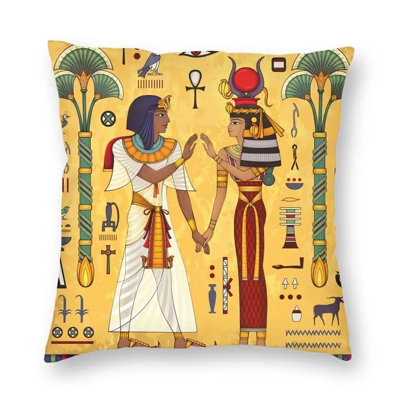 

Egypt Ancient Totem Pharaoh Anubis Sofa Cushion Cover Soft Egyptian Hieroglyphic Deities Throw Pillow Case Living Room Decor