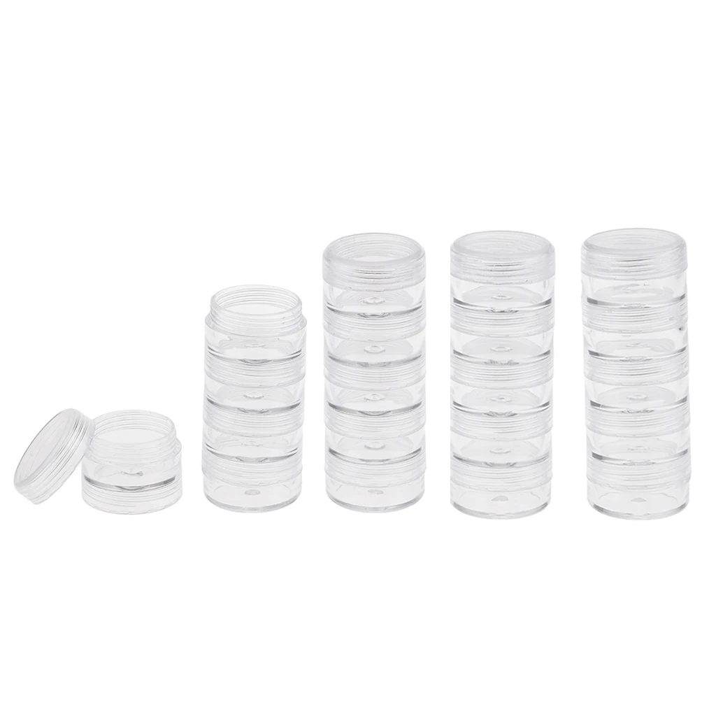 

4 Sets Of Storage Transparent Container Screw Cap Can F Small