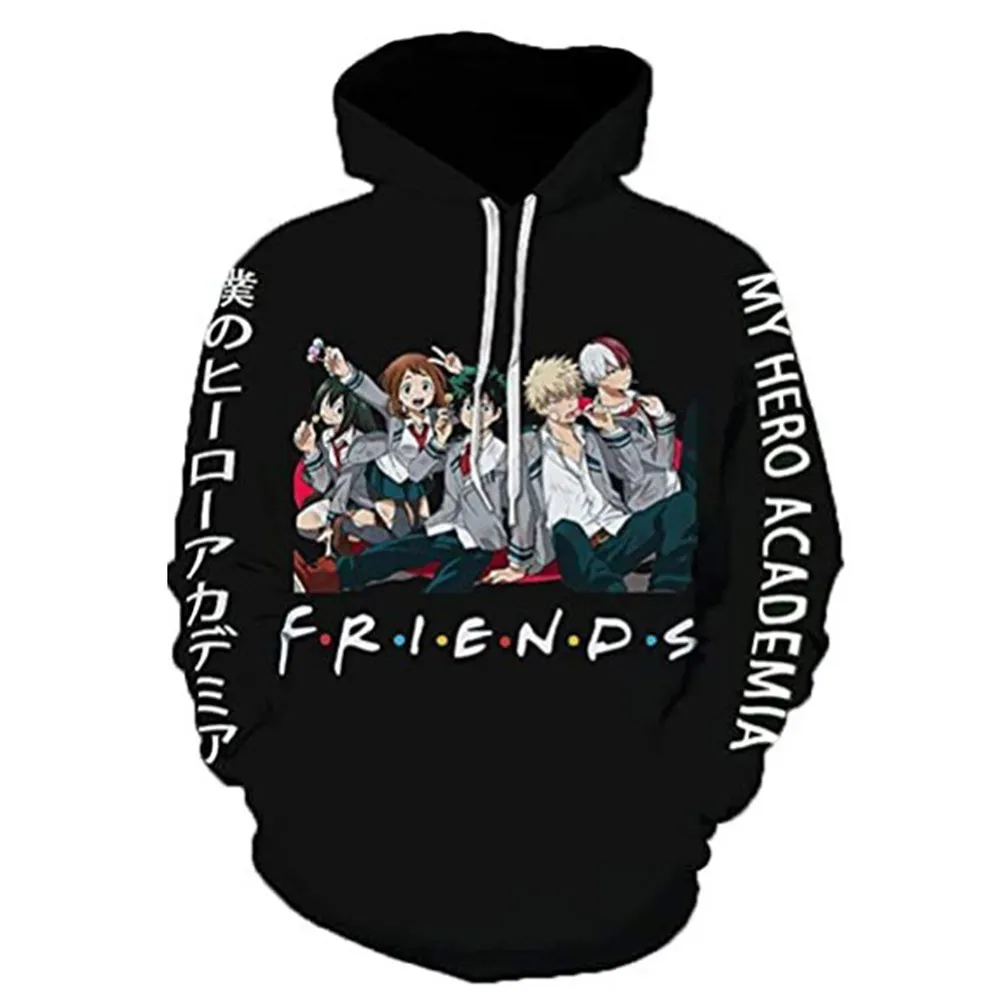 

Friends Sweatshirt Boku no /My Hero Academia Cosplay Hoodie 3D Printed Sweatshirt Men Women Casual Streetwear Pullover