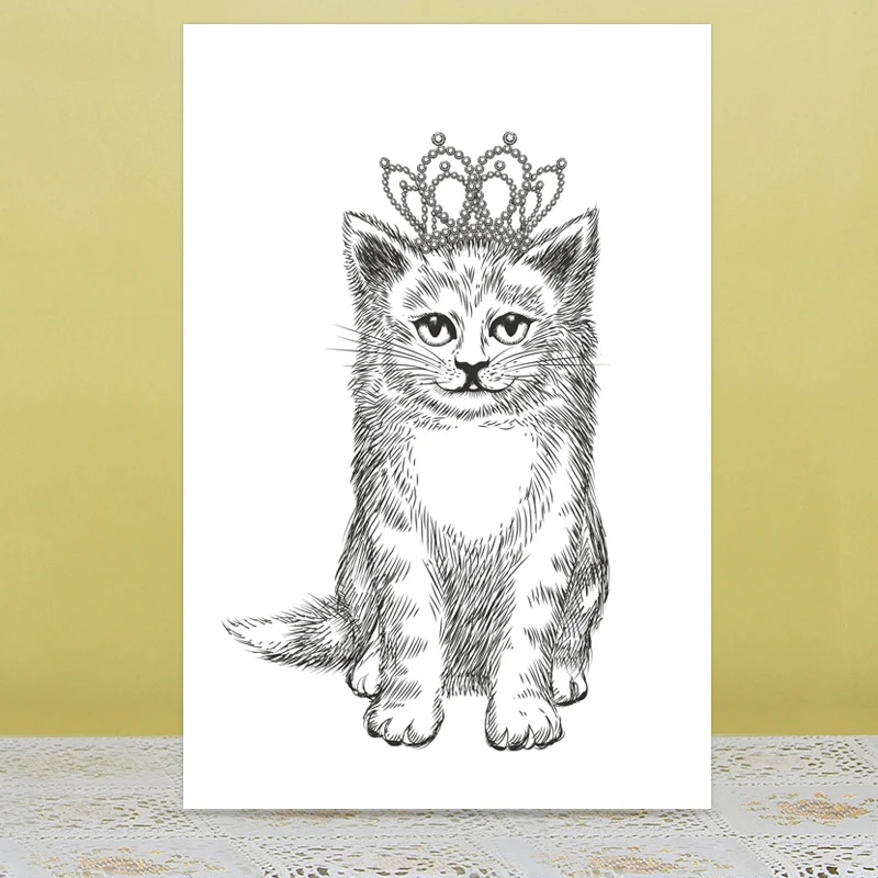 ZhuoAng кошка носить корону прозрачные штампы/Запечатанные DIY скрапбук/альбом