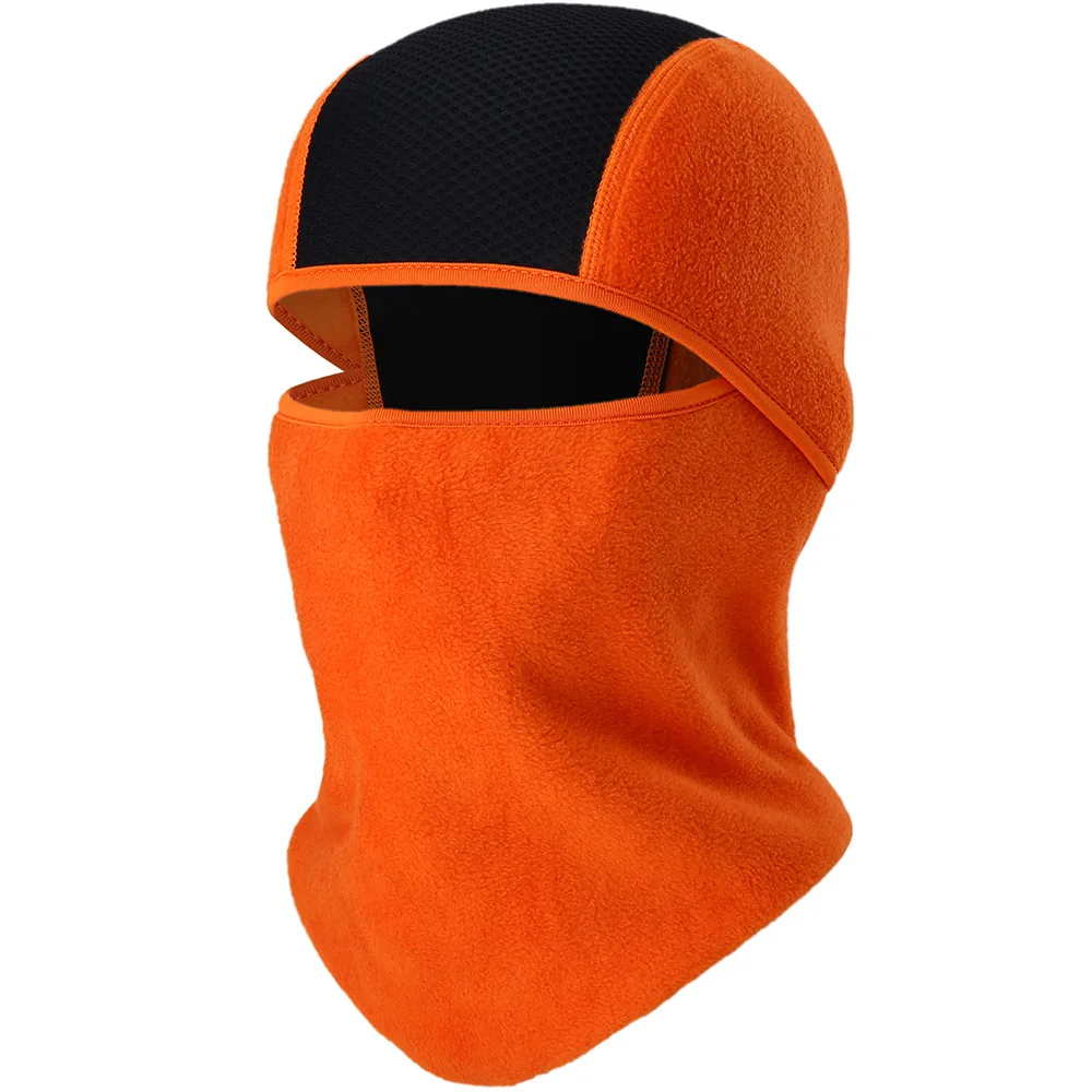 Orange Зимняя Флисовая Балаклава, шапка, лицевой щит, мотоциклетная, велосипедная, военная, тактическая маска на голову, капюшон, подкладка, шапки для мужчин и женщин - Цвет: Orange