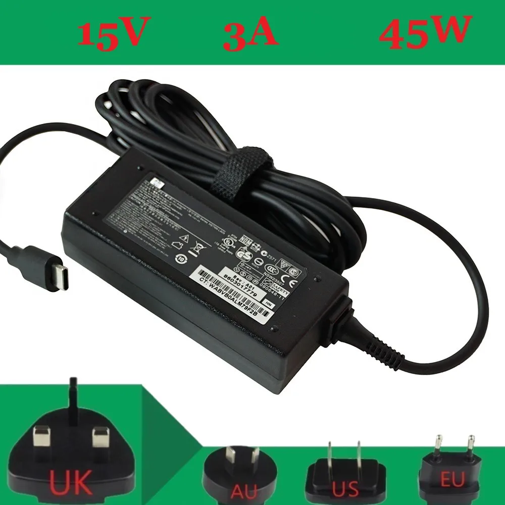Оригинальный адаптер питания переменного тока 45 Вт USB Type-C для HP Spectre 12-a000 x2 13-v000