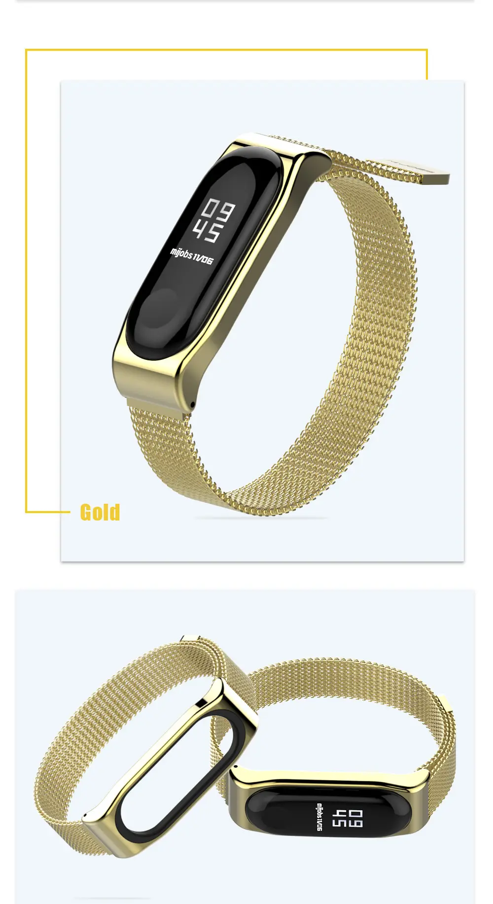 Mi jobs магнитный ремешок для Xiaomi mi Band 4 3 Смарт-часы ремешок для mi band 3 ремешок mi band 4 браслеты браслет из нержавеющей стали