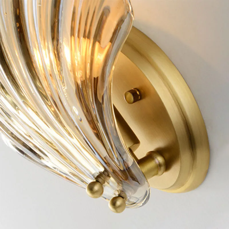 Скандинавский простой современный настенный светильник из раковины Медный