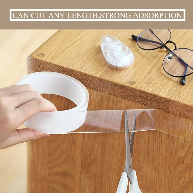 1 м // 3 м/5 клейкие уплотнители прозрачная бесследная нано лента Двусторонняя