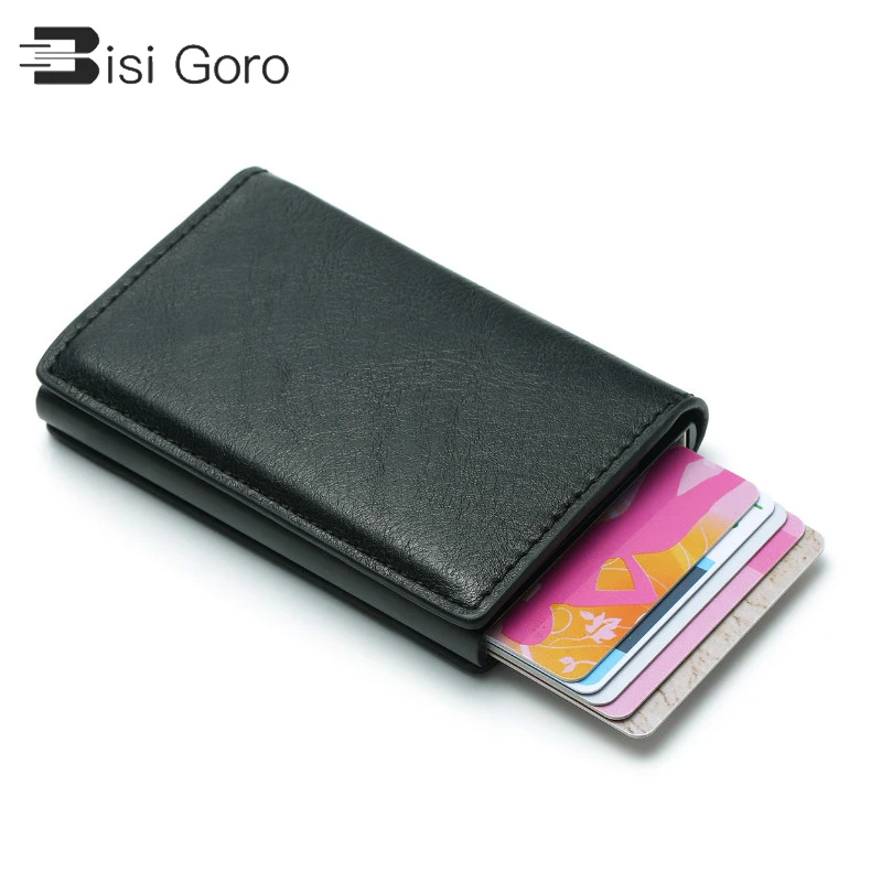 

Мужской умный кошелек BISI GORO, деловой кошелек с отделением для карт и Rfid-защитой, алюминиевый металлический кошелек, 2021, Прямая поставка