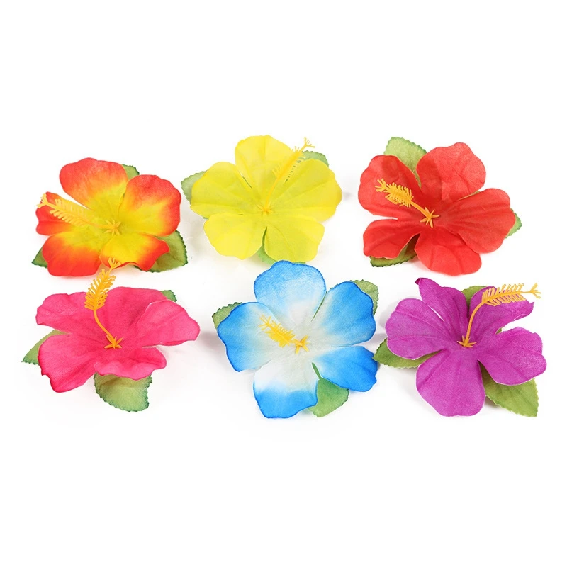 24 шт. Arrtificial Гавайские гибискус Цветочный декор искусственные цветы для вечерние