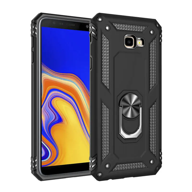 Противоударный чехол для Samsung J4Plus Galaxy J4 металлическое кольцо автомобильный