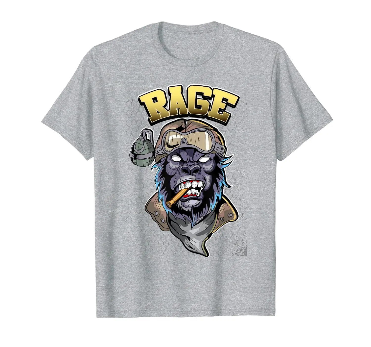 

Gorilla Rage Gorilla with grenade ready action T-Shirt