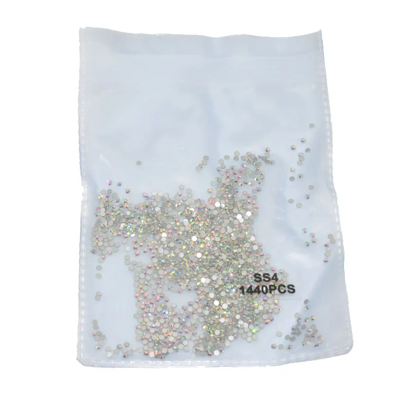 SS4 1440pcs AB 1440 шт SS3-SS30(1,3 мм-6 мм) AAA стразы Кристальные AB прозрачные не горячей фиксации плоские с оборота Стразы для ногтей 3D украшения ногтей драгоценные камни - Цвет: SS4 1440pcs AB