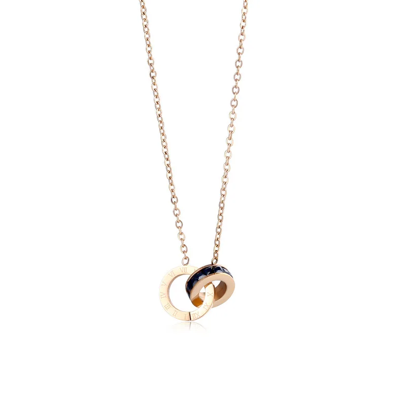 Ожерелье женское из титановой стали с подвеской римскими цифрами | Украшения и