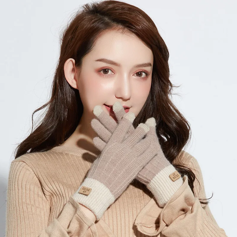 Новые Вязаные перчатки для сенсорного экрана осени и зимы Повседневная дорожная