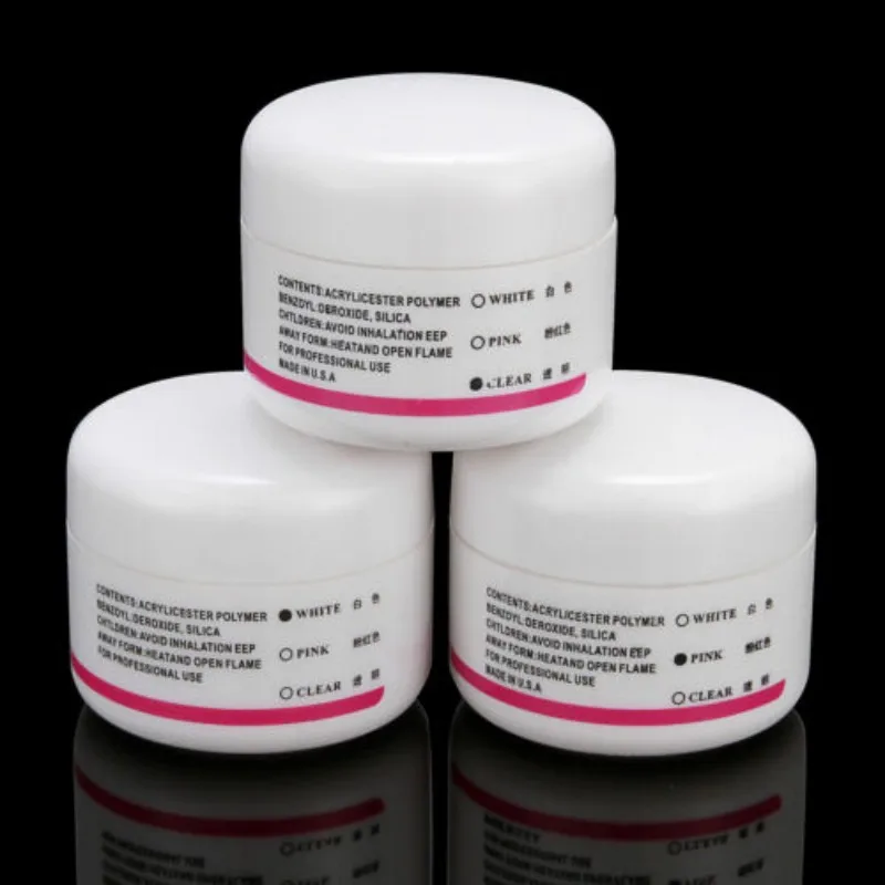 3D порошок для нейл-арта прозрачная розовая и белая Полимерная акриловая пудра