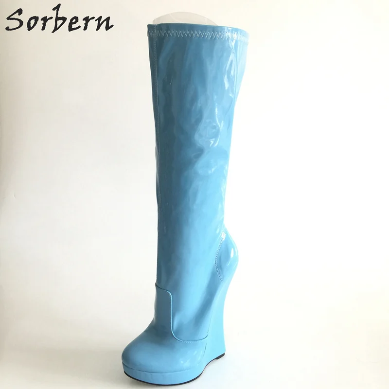 Sorbern Plus Size Women Boots Real Image Wedges Ladies Party Unisex Gay Dance Fashion 3cm Platform New Arrive Zipper | Обувь