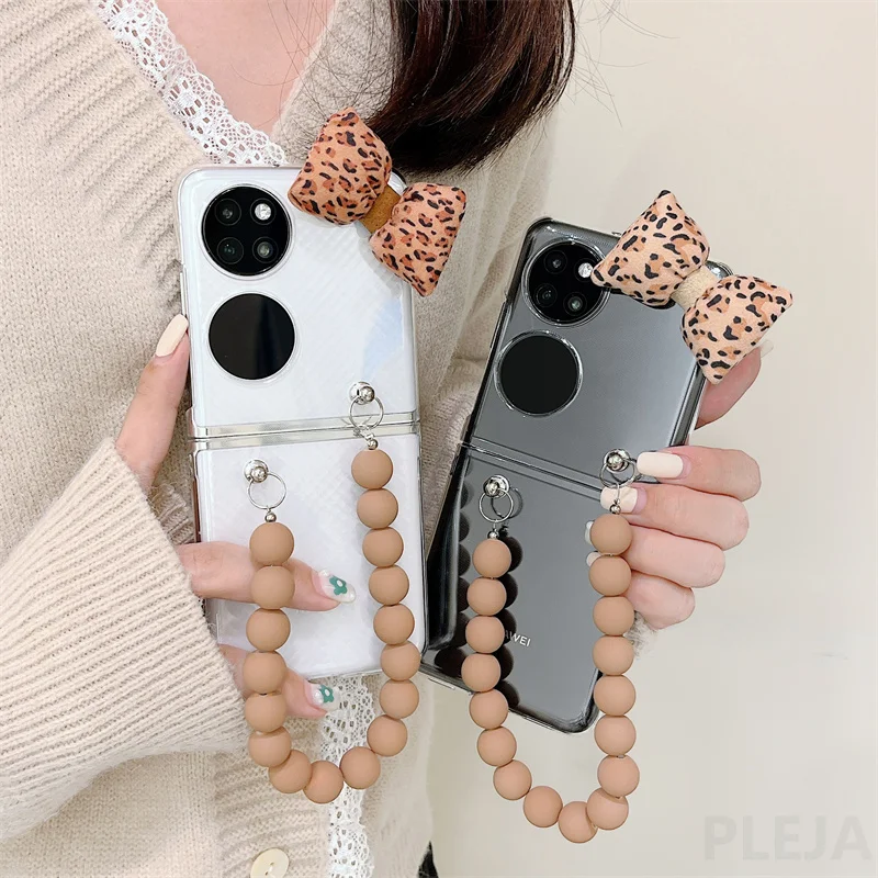 Милый 3d чехол для телефона с бантом и браслетом Для HUAWEI P50 карманный прозрачный