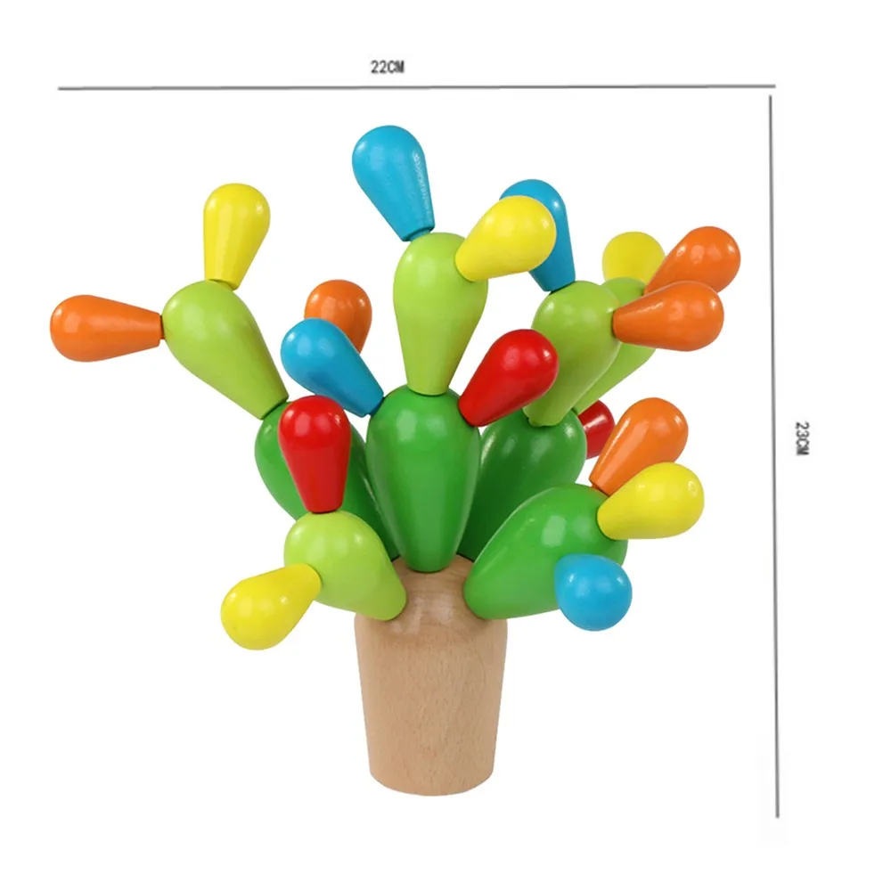 

Wooden Children's Stacked Building Blocks Baby Hands-on Splicing Cactus Puzzle Multifunctional Disassembly Assembly Tree Toy