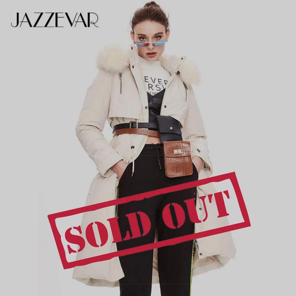 JAZZEVAR 2019 Зимнее новое поступление зимнее женское пальто высокого качества с