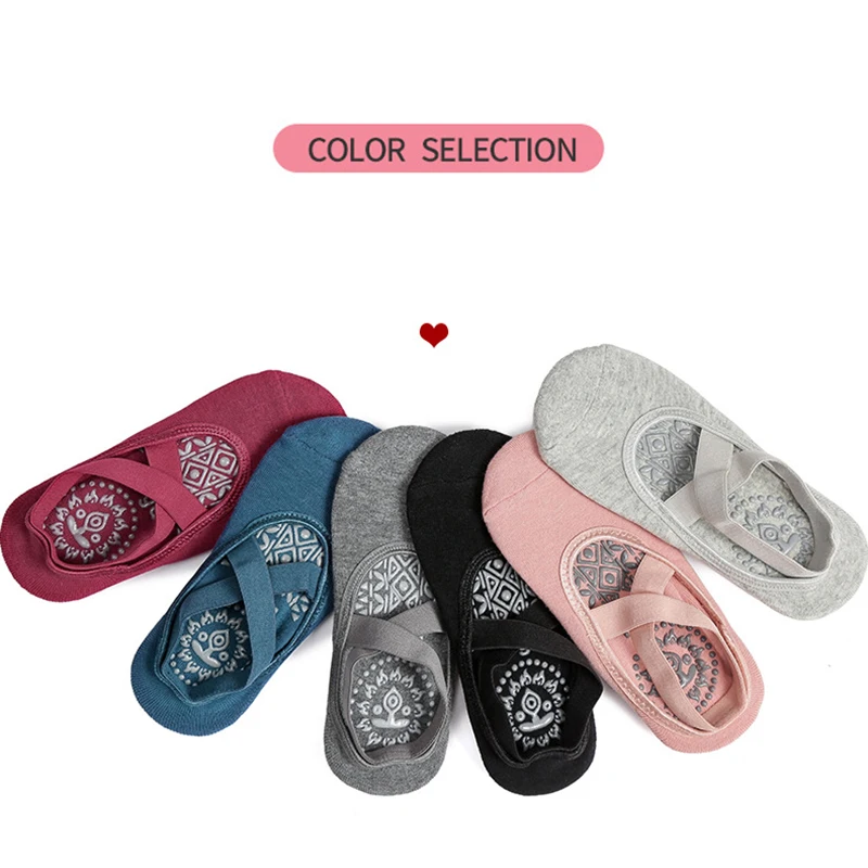 

Women High Quality Bandage Yoga Socks Anti-Slip Quick-Dry Damping Pilates Ballet Socks Good Grip For Women Cotton Socks