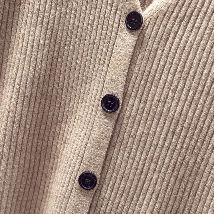 Вязаный кардиган осень длинный рукав v-образный вырез свитера женский корейский