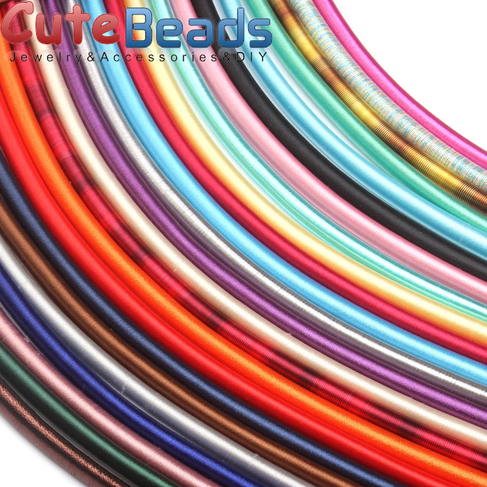 8 мм 46 см искусственный шелк красочный шнур полый резиновый DIY ожерелье браслет