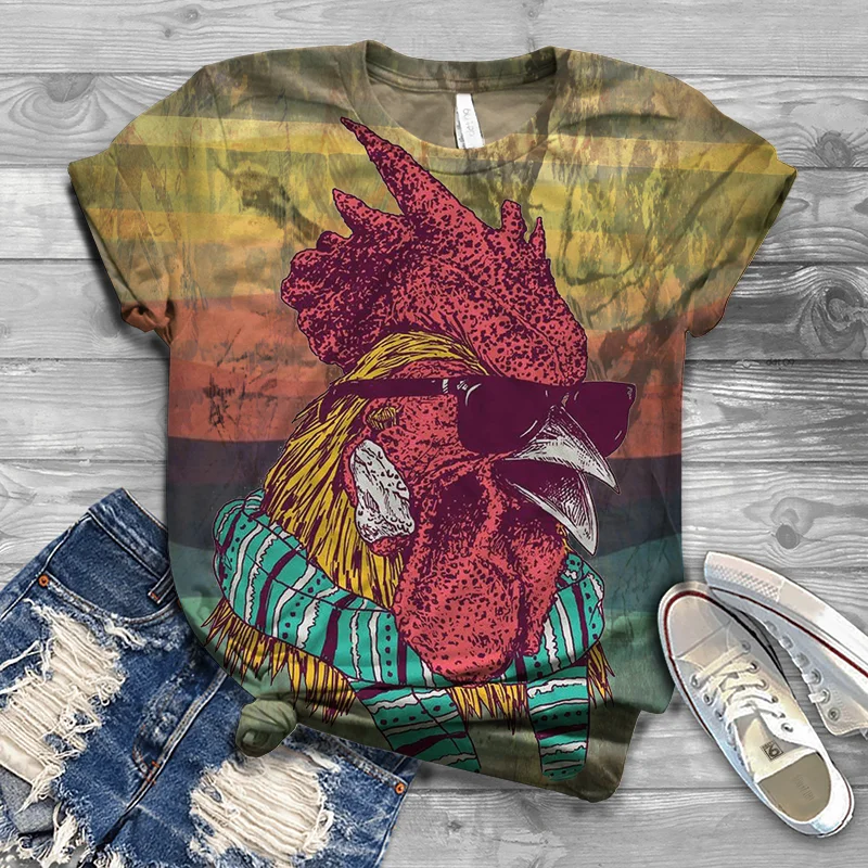 

Top Women's T-shirt Women's T-shirt 2021 Original New Harajuku Women's T-shirt Ladies O-neck Short Sleeve 3D Animal T-shirt