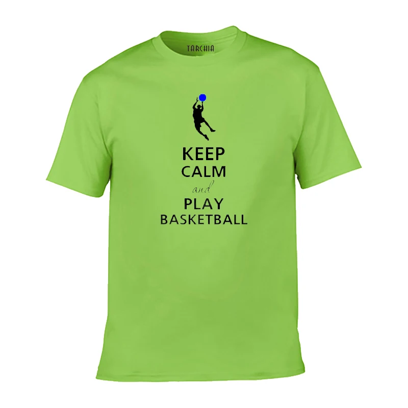 Мужская хлопковая футболка TARCHIA Повседневная с коротким рукавом надписью Keep Clam