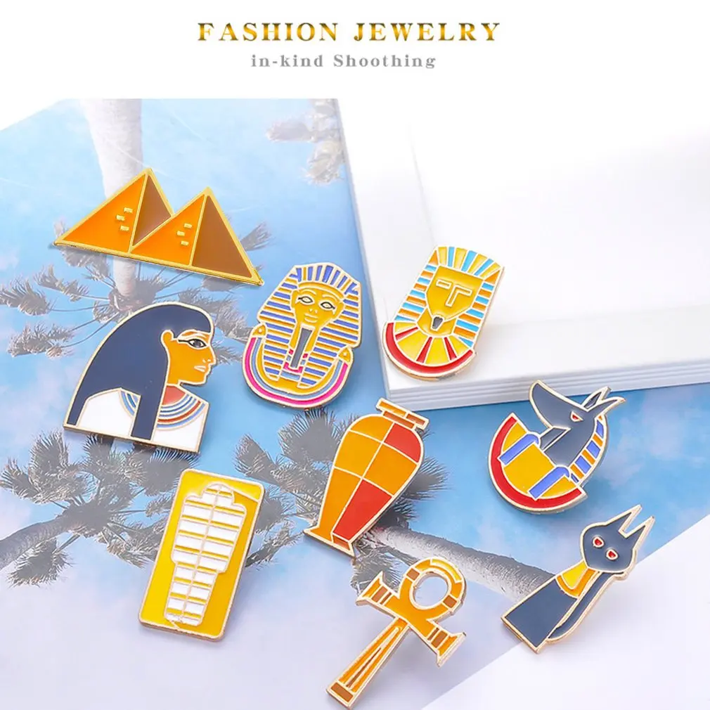 Древняя египетская Пирамида брошь Фараон Лев портрет Капельное масло