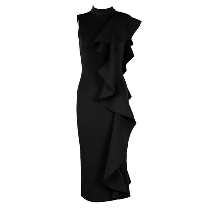 Женское Бандажное платье розовое белое черное синее без рукавов с