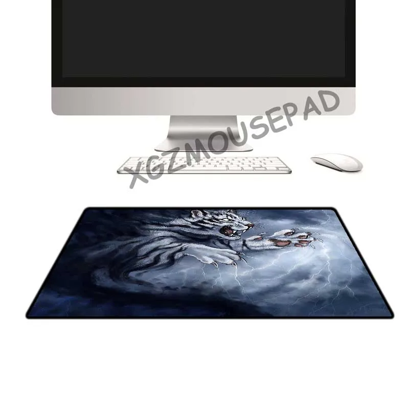 XGZ аниме большой коврик для мыши черный замок край животное тигр ноутбука ткань