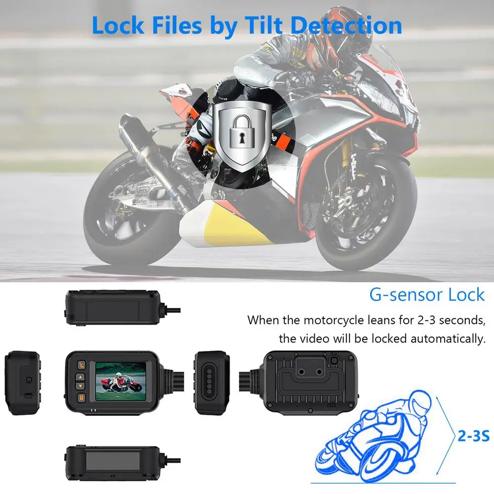 

Motorcycle DVR Dash Cam 2.0inch Front Rear View Waterproof Motorcycle Camera Dual-Lens Driving Recorder Dashcam Video Registrar