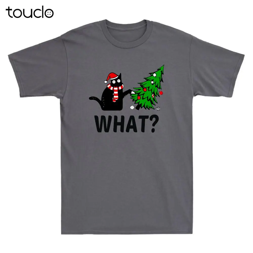 

Santa Murderous Black Cat What Christmas Tree Funny Gift Vintage Men's T-Shirt