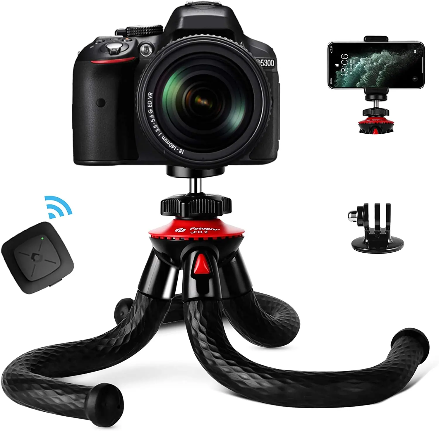 

Штатив для камеры телефона Fotopro 30 см, гибкий водонепроницаемый Штатив для мини-путешествий, портативный держатель для телефона с дистанцион...
