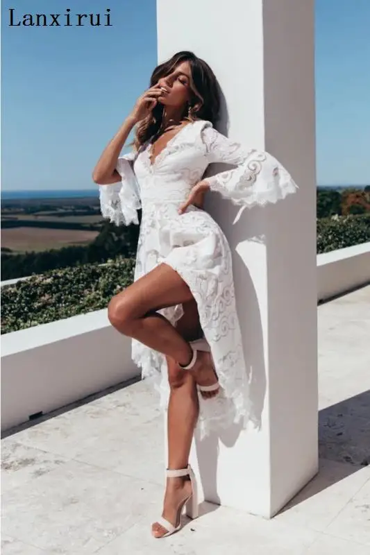 Женское винтажное платье макси в стиле бохо длинное хлопковое с широким рукавом