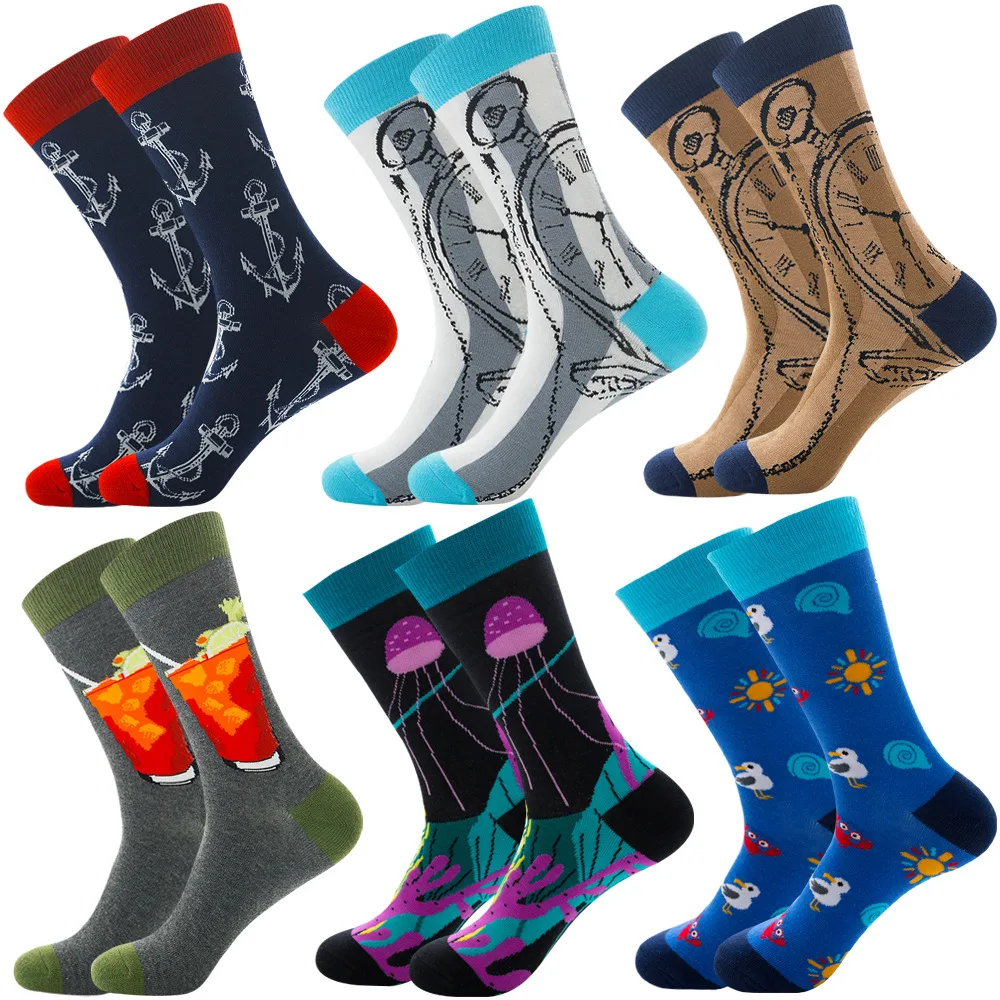 Hot Sale Colorful Women's Cotton Crew Socks Funny Banana Cat Animal fruit Pattern Creative Ladies Novelty Cartoon Sock For Gifts